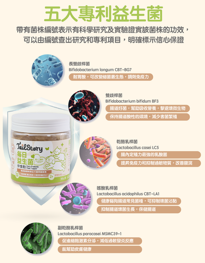【兩件裝】寵物每日50億 益生菌伴食粉 100克 (腸胃保健 改善玻璃肚 貓狗適用 附送小匙羹 拌糧)