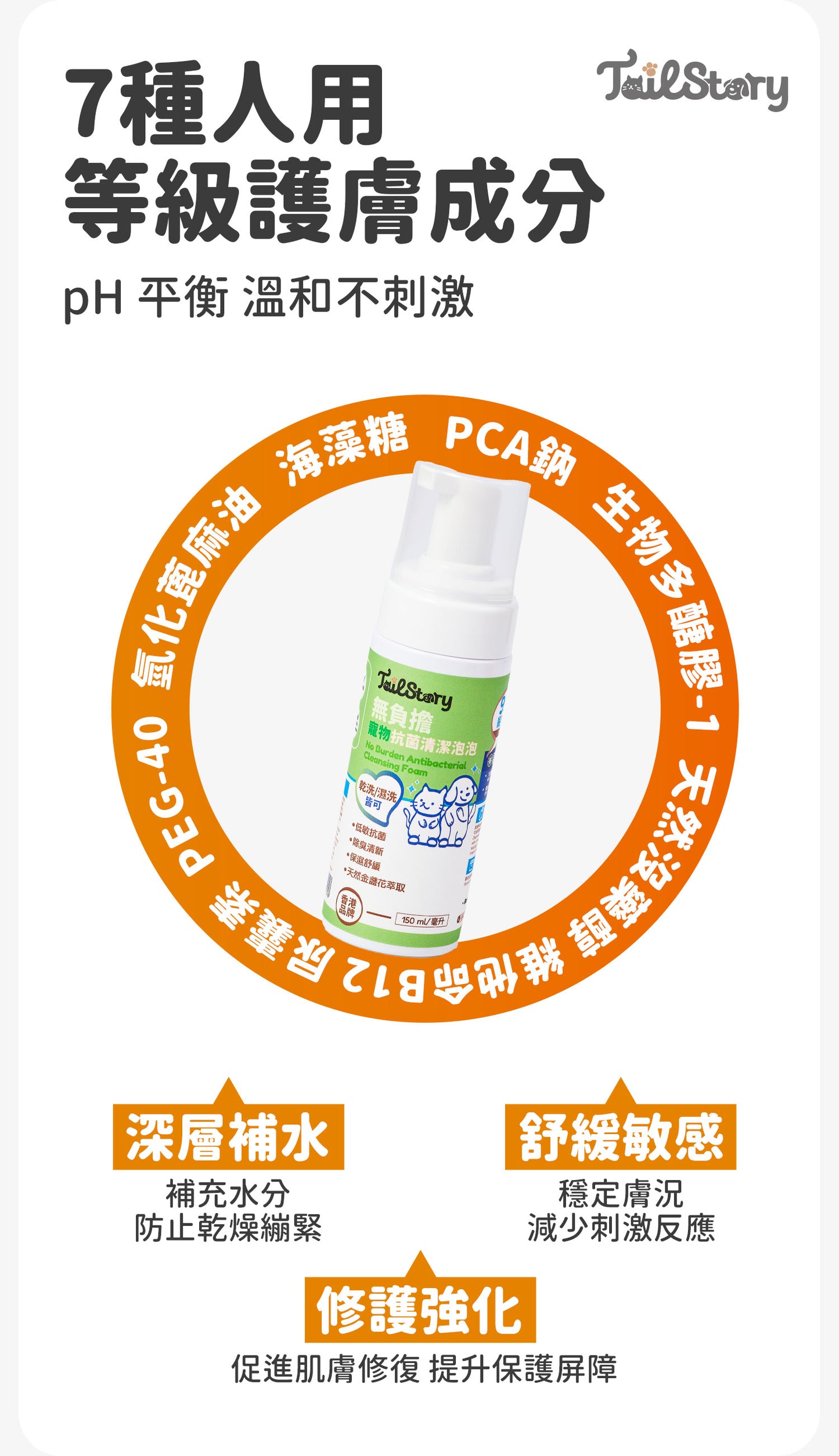 【2件裝】無負擔 寵物抗菌清潔泡泡 150ml（日常護理 除臭清新 舒敏保濕 肉墊護理）